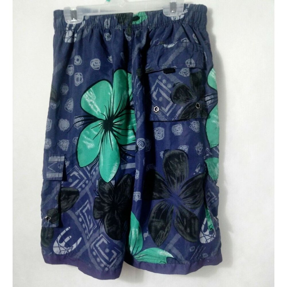 Exist Miami Men's Medium Shorts Surf Board Swimming Trunk Blue Cargo 3 pockets - Picture 6 of 12